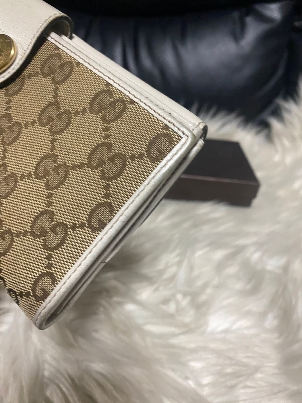 ❣️Gucci Beige GG Canvas Continental Wallet with White Trim❣️ - Picture 15 of 16